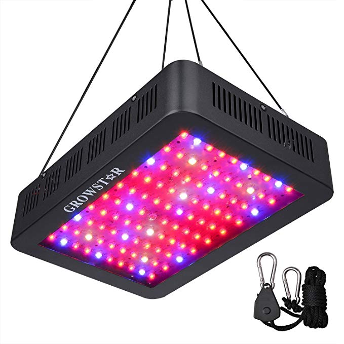 Growstar 1000W LED Grow Light, Double Chips LED Grow Lamp Full Spectrum for Hydroponic Indoor Plants Flower and Veg with UV IR Daisy Chain (1000W)