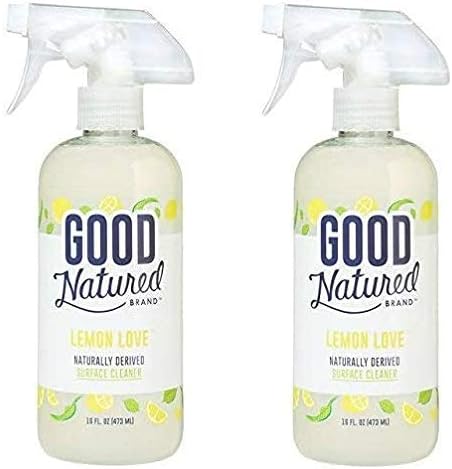 Good Natured Brand Multi-Surface Cleaner Spray, Lemon Love - 16oz - Everyday Cleaning Solution Made With Essential Oils (2 Pack Lemon)