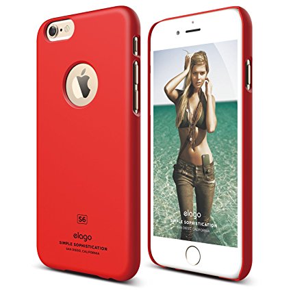 iPhone 6S Case, elago® [Slim Fit][Soft Feel Extreme Red] - [Light][Minimalistic][True Fit] – for iPhone 6/6S