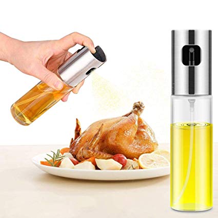 Olive Oil Spraye,Oil Sprayer Dispenser Transparen Food-grade Glassr,Versatile Glass Olive Oil Bottle for Cooking,Vinegar Bottle Glass,Making Salad,Cooking,Baking,Roasting,Grilling,Frying