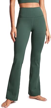 CRZ YOGA Womens Butterluxe High Waist Flare Pants 30.5" / 32" - Wide Leg Bootcut Yoga Pants with Pocket Soft Lounge Casual