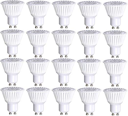 Bioluz LED GU10 50W Equiv Dimmable 6.5w 3000K 120v UL Listed (3000K - Halogen Appearance, 20 Pack)