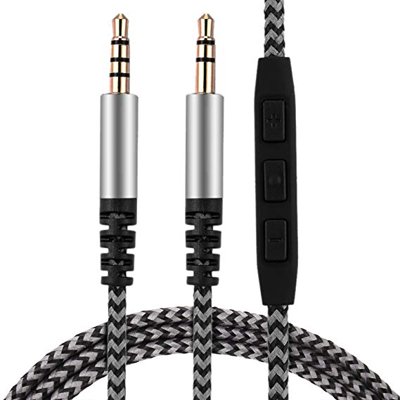 Audio Cable,Aux Cable,Headphone Cable,Headphone Cable Male to Male,LANMU 3.5mm to 3.5mm Nylon Replacement Stereo Cable with Mic and Volume Control for Skullcandy Crusher Aviator 2.0