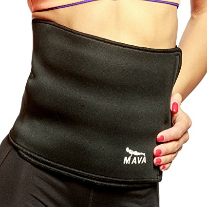 Mava Sports Colorful Waist Trimmer – Weight Loss Wrap and Exercise Enhancer for Tight Abs – Provides Back Lumbar Support While Burning Belly Fat – Fully Adjustable – Gym Wear with Sauna Effect