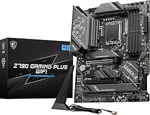 MSI Z790 GAMING PLUS WIFI Motherboard, ATX - Supports Intel 14th, 13th & 12th Gen Core Processors, LGA 1700 - DDR5 Memory Boost 7200 MHz/OC, 1 x PCIe 5.0 x16, 4 x M.2 Gen4, 2.5G LAN, Wi-Fi 6E