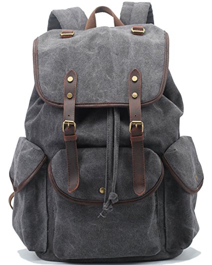 PackBags Canvas Vintage Backpack Casual Bookbag Unisex Rucksack Travel bag