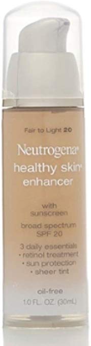 Neutrogena Healthy Skin Enhancer Tinted Moisturizer, Fair to Light [20], 1 oz (Pack of 3)