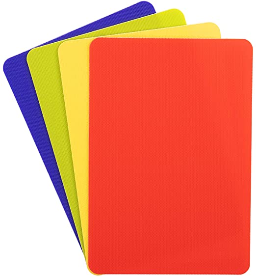 Dexas 6094PK Heavy Duty Grippmat Flexible Mini Cutting Board Set of Four,&nbsp;5.5 x 8, Blue, Green, Yellow, Red