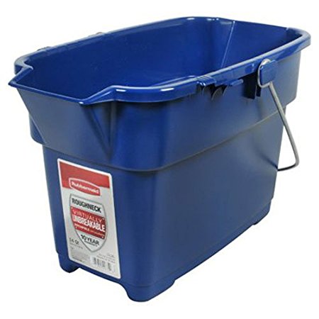 Rubbermaid 1793555 Roughneck Rectangle Bucket, 14-Quart, Blue