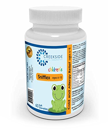 Snifflex 6-12- All Natural Cold and Allergy Relief for Children Ages 6-12; Quercetin, Bromelain, NAC, Vitamin C and Elderberry