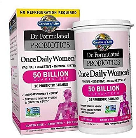 Dr. Formulated Probiotics for Women, Once Daily Women’s Probiotics 50 Billion CFU Guaranteed and Prebiotic Fiber, Shelf Stable One a Day Probiotic No Gluten Dairy or Soy