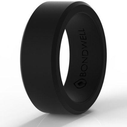 Silicone Wedding Ring for Men - "Protect Your Finger & Your Marriage" - Safe, Durable Band Like Rubber for Active Athletes, Cross-Fit, Military, Firemen, Craftsmen - 100% Money-back Guarantee