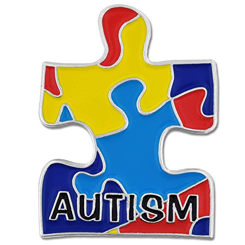 PinMart's Autism Awarness Multi Color Puzzle Piece Enamel Lapel Pin 1"H x 3/4"W