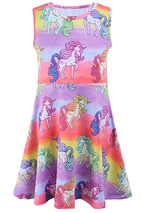Liliane Girls Unicorn Dresses Summer
