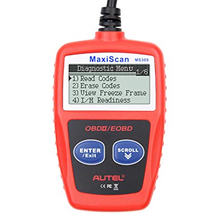 Autel MS309 Classic Enhanced Universal OBD II Scanner Car Engine Fault Code Reader CAN Diagnostic Scan Tool - Red