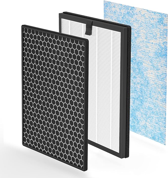 iSingo AirMax8L True HEPA Replacement Filter for Okaysou AirMax8L Air Purifier, 3-in-1Blue Ultra-Filter True HEPA Filter & 2-in-1 Duo-Filter Carbon Filter
