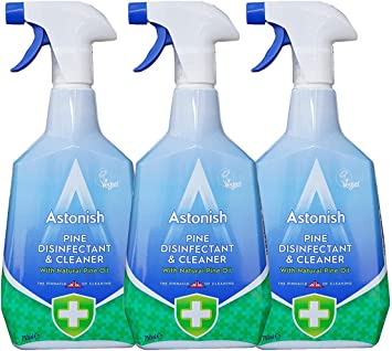 Astonish Pine Disinfectant and Cleaner with Natural Pine Oil, for Hygienic Surfaces All Around Your Home, 25.3 Ounce (Pack of 3)