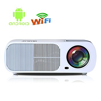 iRULU 20 Pro Android 4.4 System HD 2600 Lumens Portable Home Theater Projector LED 1080P Cinema Max 200" Full HD Wi-Fi Wireless Video Projector (USB SD HDMI VGA TV AV) - White