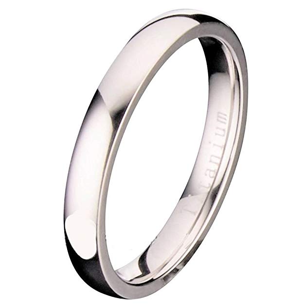 MJ Metals Jewelry Titanium 3mm-9mm Wedding Band Polished Comfort Fit Ring