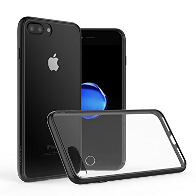 iPhone 7 Plus Case, Daswise Hard Poly-carbonate   Reinforced TPU Bumper, Scratch-Resistant Clear Back Cover [Shock Absorbent] for Apple iPhone 7 Plus (5.5 Inch) (Jet Black)