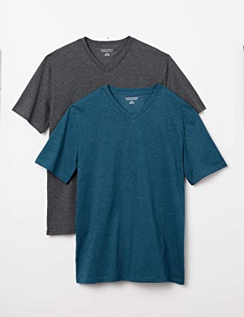 Amazon Essentials Mens 2-Pack Slim-Fit Short-Sleeve V-Neck T-Shirt