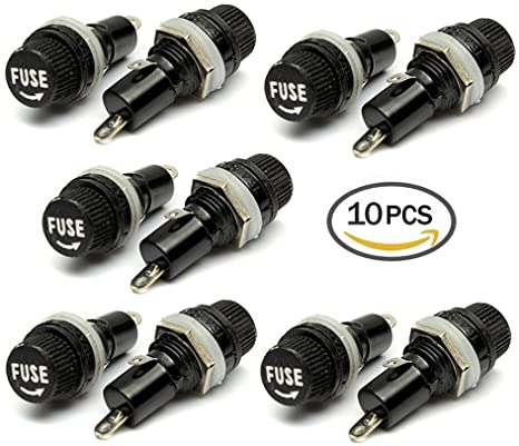 LGEGE 10pcs Electrical Panel Mounted 5 x 20mm Fuse Holder for Radio Auto Stereo