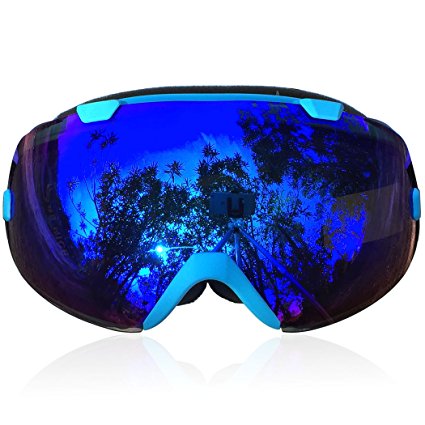 ZIONOR iSki 2X Ski Goggles with UV Protection Anti-fog Dual-lens Helmet Compatible for Adult Men and Women Amateur Avid Professional Ski Snowboard Snowmobile