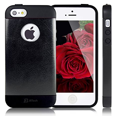 JETech Case for Apple iPhone SE 5s 5 Protective Cover with Logo Cut-out (Black)