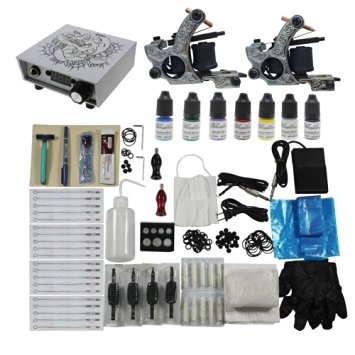 Redscorpion Complete Tattoo Kits 2 Tattoo Machines 7 Color Inks Original USA Power Supply Shipping From USA