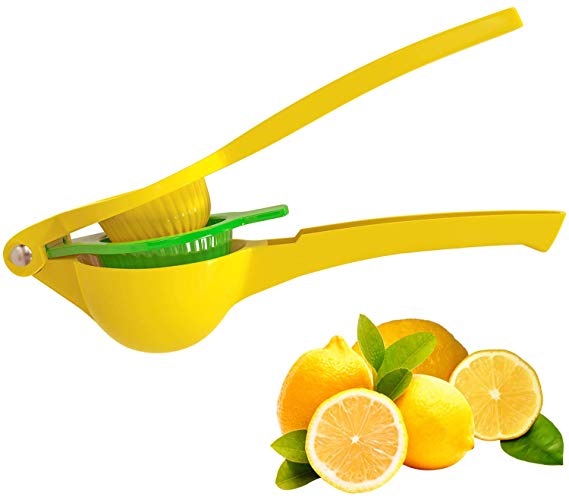 Lemon Squeezer, Metal Citrus Lime Orange Press Squeezer Aluminum Alloy Easy to Use 2-in-1 Safety and Durablity Hand Juicer