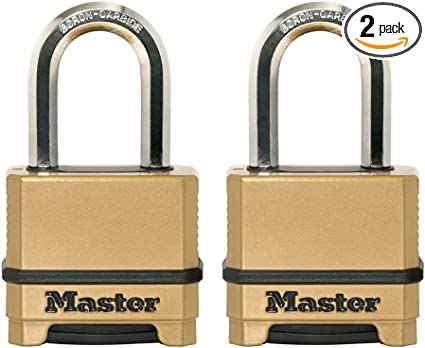 Master Lock Outdoor Combination Lock, Heavy Duty Weatherproof Padlock, Resettable Combination Lock for Outdoor Use, 2 Pack, M175LFEC2