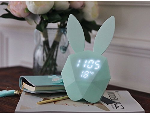 Tencloud Acoustic Noctilucent Digital Alarm Clock with Strong Magnetic Adsorption-Aqua