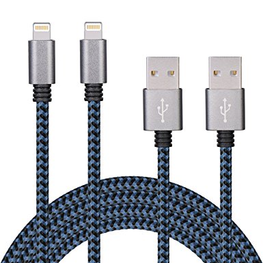 Sundix iPhone Charger 2Pack 6FT Lightning to USB Braided Cable with Aluminum Connector Compatible with iPhone 7/ 7Plus/ 6/ 6S/ 6 Plus/ 6S Plus