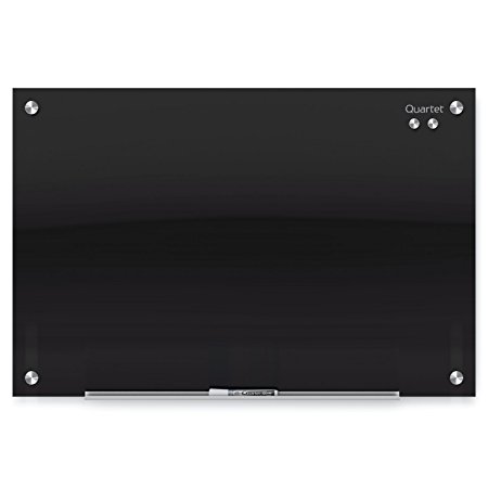 Quartet Glass Dry Erase Board, Whiteboard / White Board, Magnetic, 6' x 4', Black Surface, Frameless, Infinity (G7248B)