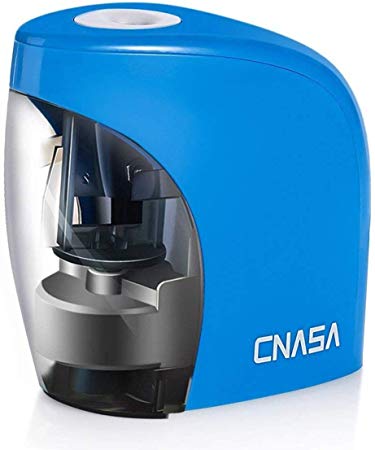Heavy Duty Electric Pencil Sharpener, CNASA Automatic Sharpener for No.2 and Colored Pencils, Perfect for Home School Office Use, Battery Operated or USB Cord (Included), Blue
