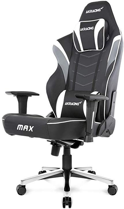 AKRacing Masters Series Max Gaming Chair with Wide Flat Seat, 400 Lbs Weight Limit, Rocker and Seat Height Adjustment Mechanisms with 5/10 warranty