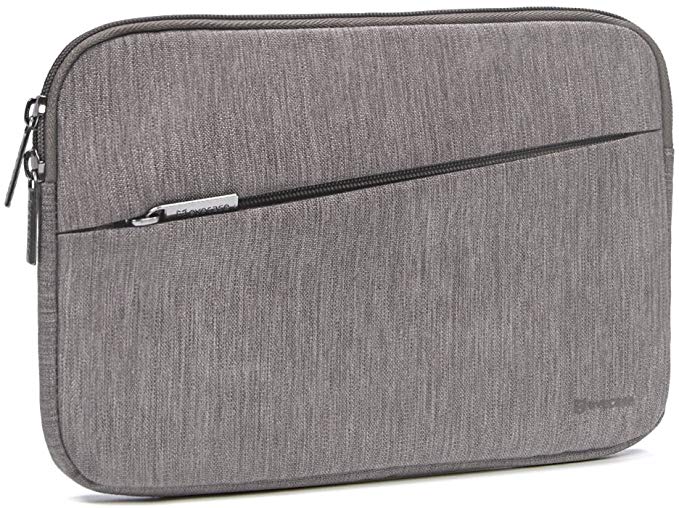 Evecase iPad Mini 4 Sleeve, Water Repellent Shockproof Portable Carrying Protective Case Bag with Accessory Pocket for iPad Mini 4, 3, 2 / Android 7-8 inch Tablet Device - Warm Gray