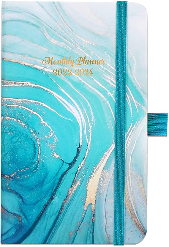 2022-2024 Pocket Planner/Calendar - 36 Monthly Pocket Planner, Jan 2022 - Dec 2024, 6.3" × 3.8" Calendar Planner, Pen Loop, Inner Pocket, Elastic Closure, 2 Book Marks, 61 Note Pages, Perfect Organizer for Purse