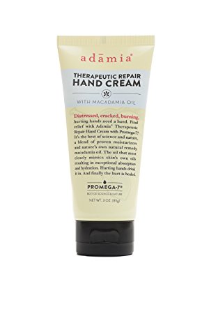 Adamia Fragrance Free Therapeutic Repair Hand Cream with Macadamia Oil, 3 Ounce