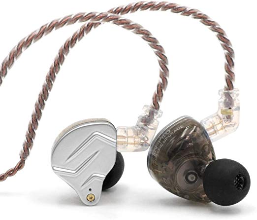 KZ ZSN Pro In-Ear Monitors 1BA and 1DD Double Driver IEM Hybrid in Earphone With Detachable Cable of 2Pin 0.75mm Connector and 3.5mm Jack (Without MIC, Gray)