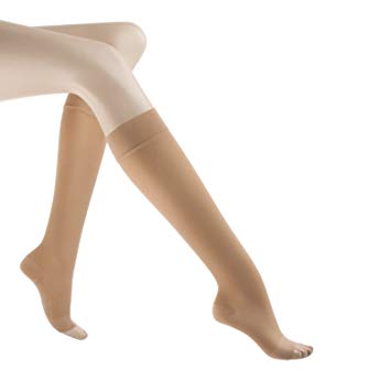Jobst Relief therapeutic Knee High Support Stockings, 20-30 mmHg Open Toe, Large, Beige