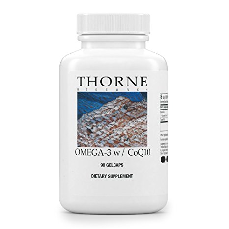 Thorne Research - Omega-3 w/CoQ10 - Omega-3 Fatty Acids Dietary Supplement with CoQ10 - 90 Gelcaps