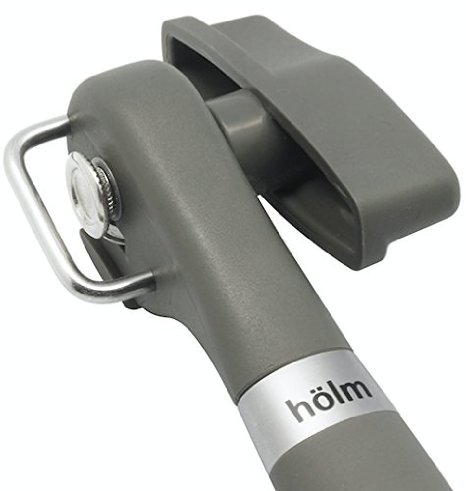 hölm Kitchen Collection Professional Ergonomic Smooth Edge, Side Cut Manual Can Opener. Sharp Easy Turn Design with Good Soft Grips Handle. High Quality Kitchen Cans Lid Lifter - Soft Grey