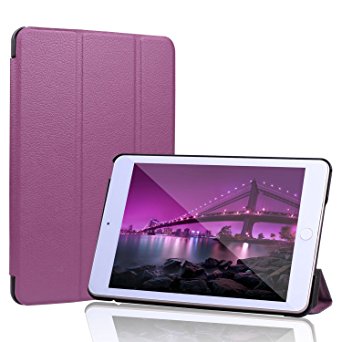 iPad Mini 4 Case, JETech® Apple iPad Mini 4 Slim-Fit Folio Smart Case Cover with Auto Sleep/Wake for Apple New iPad Mini 4 Released on 2015 (Purple)