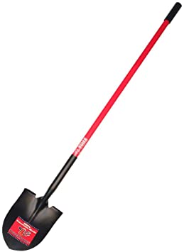 Bully Tools 32515 14-Gauge Round Point Shovel with Fiberglass Handle (Long Handle)