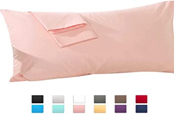 Body Pillow Cover 20X54 Body Pillow Case Light Pink Cotton Body Pillow Cover With Zipper Closer Premium 500 Thread Count 100% Egyptian Cotton Hotel Quality 1-Pieces Body Pillowcase 20x54 - Light Pink