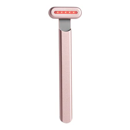SolaWave 4-in-1 Skincare Wand | Red Light Therapy and Microcurrent Toning Device for Face and Neck | Facial Massager Beauty Tool to Reduce Appearance of Wrinkles and Dark Circles [Rose Gold]