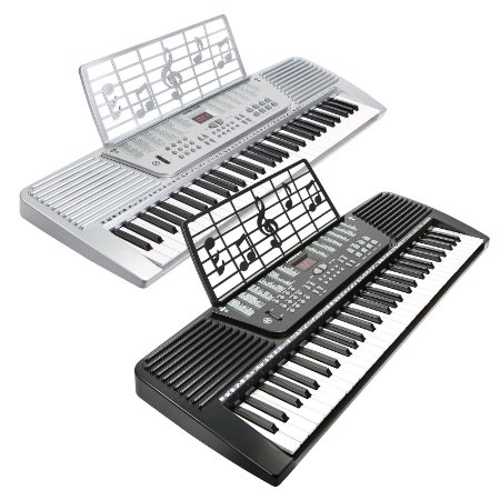 Hamzer 61-Key Electronic Keyboard Piano, Silver