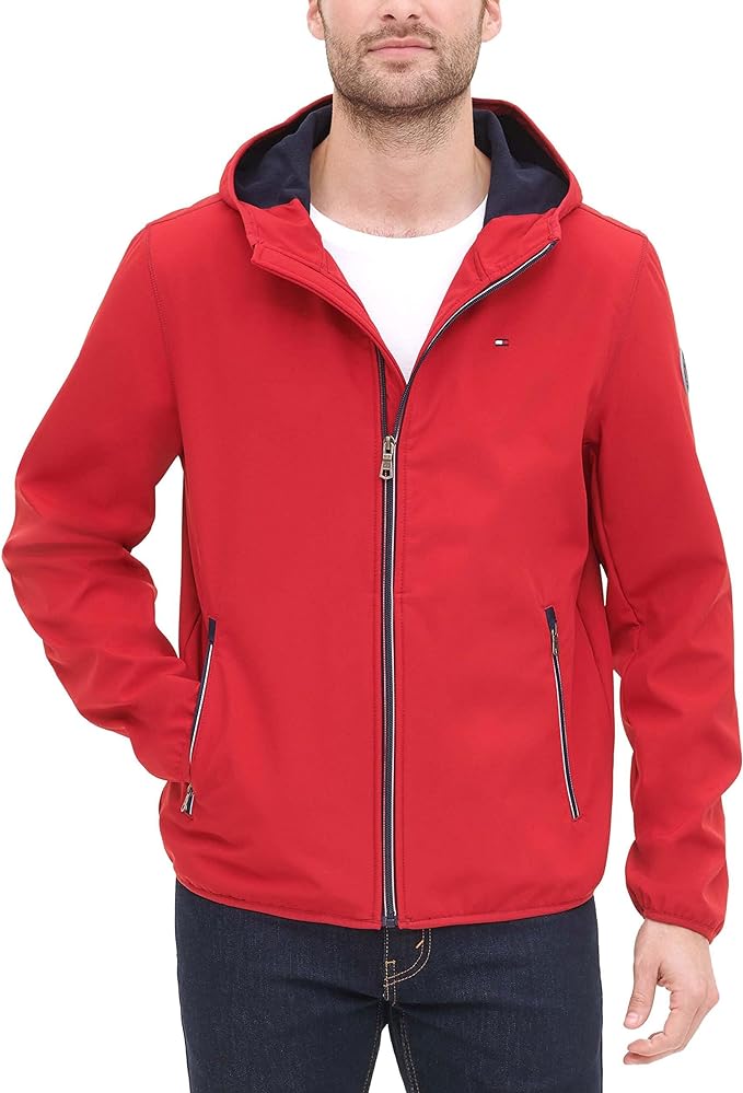 Tommy Hilfiger Mens Hooded Performance Soft Shell Jacket