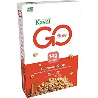 Kashi GO Cinnamon Crisp Breakfast Cereal - Non-GMO Project Verified, Vegan, 14 Oz Box